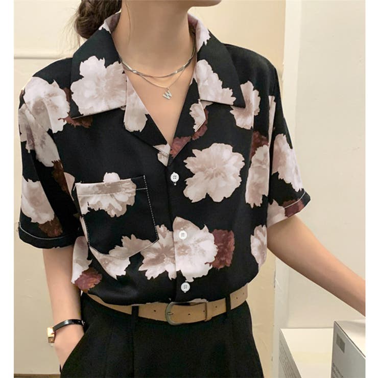 柄シャツ フラワー柄 セピアカラー | Decorative  | 詳細画像2 