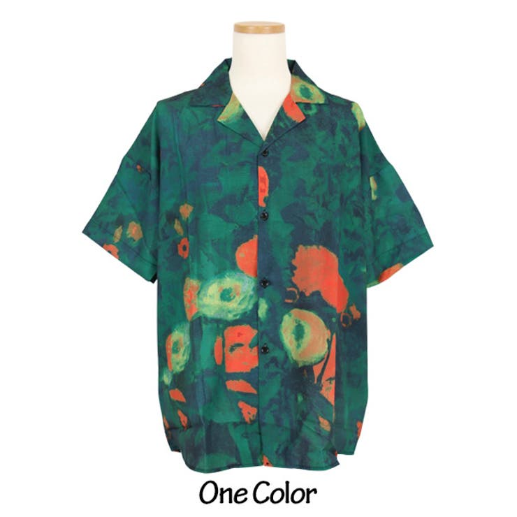 【激安アウトレット!】 柄シャツ ボタニカル柄 オープンカラーシャツ[品番：DCTW0004011 トップス