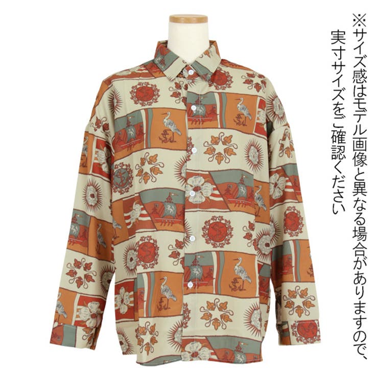 【★安心の定価販売★】 柄シャツ ヴィンテージ風 総柄[品番：DCTW0004002]｜Decorative トップス