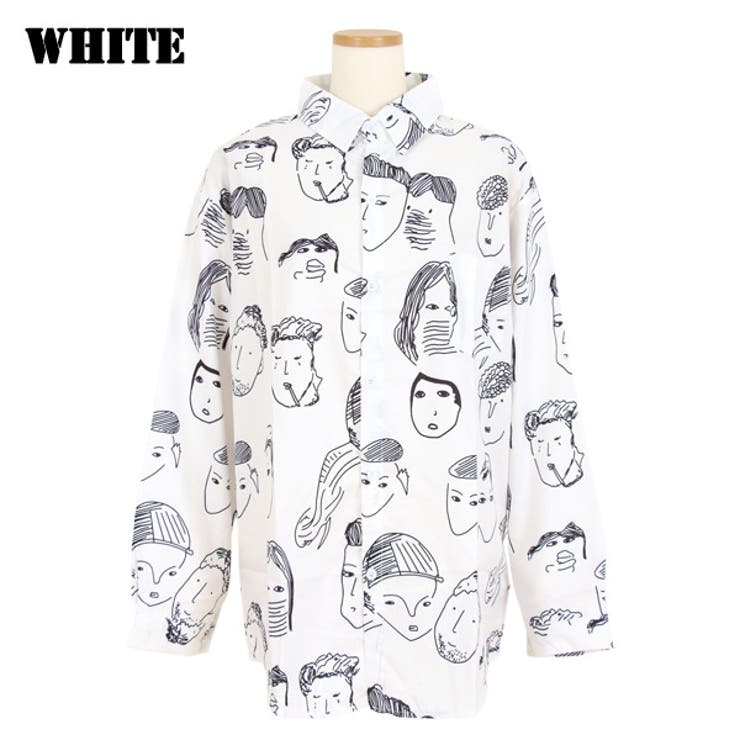 柄シャツ フェイス アート[品番：DCTW0004107]｜Decorative