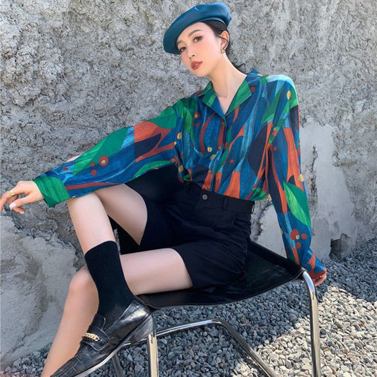 柄シャツ オープンカラーシャツ アート | Decorative  | 詳細画像4 