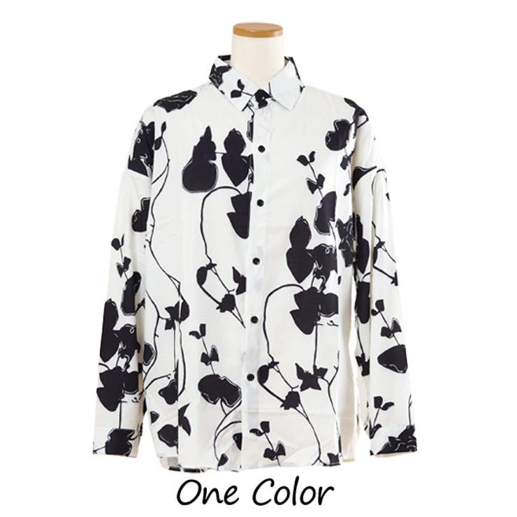 柄シャツ ボタニカル柄 モノトーン調 | Decorative  | 詳細画像12 