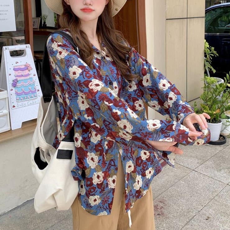 レディース 古着 90s USA製 Carole Little 花 フラワー
