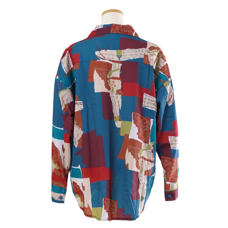 柄シャツ オープンカラーシャツ コラージュ風 | Decorative  | 詳細画像11 