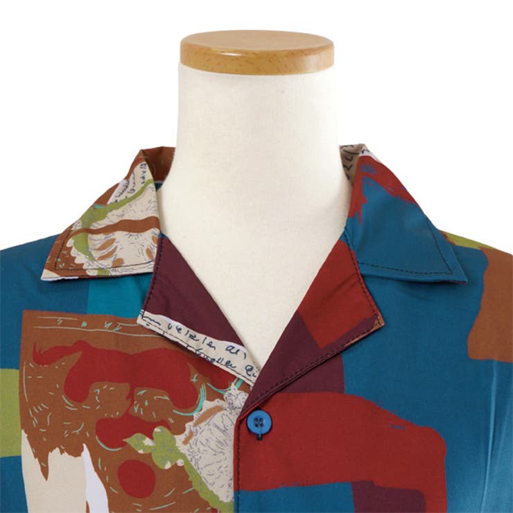 柄シャツ オープンカラーシャツ コラージュ風 | Decorative  | 詳細画像12 