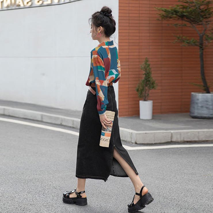 柄シャツ オープンカラーシャツ コラージュ風 | Decorative  | 詳細画像8 