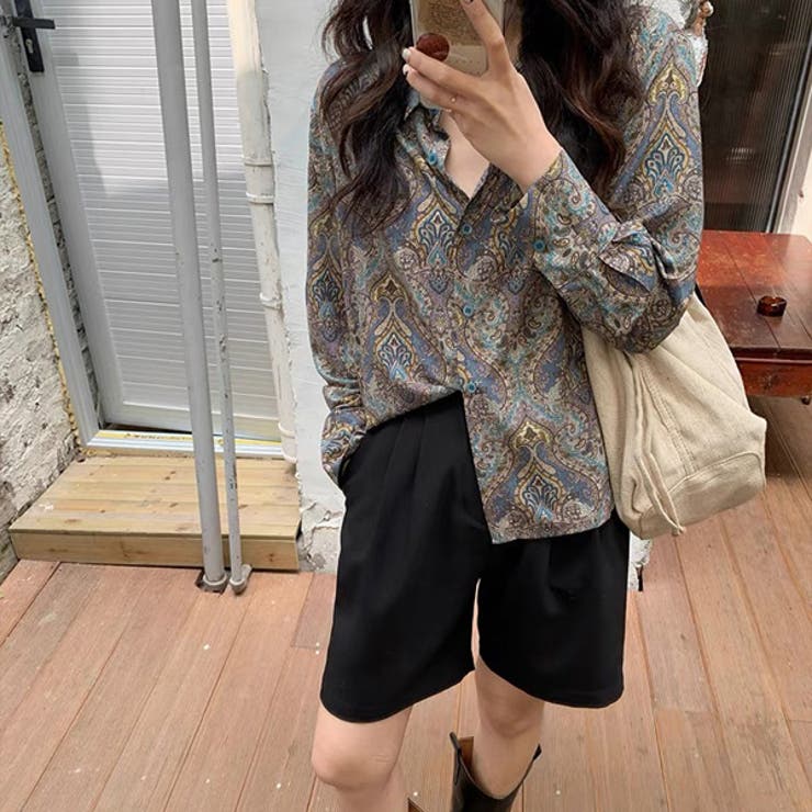 柄シャツ アラベスク模様 ダマスク柄[品番：DCTW0004329]｜Decorative  （デコラティブ）のレディースファッション通販｜SHOPLIST（ショップリスト）