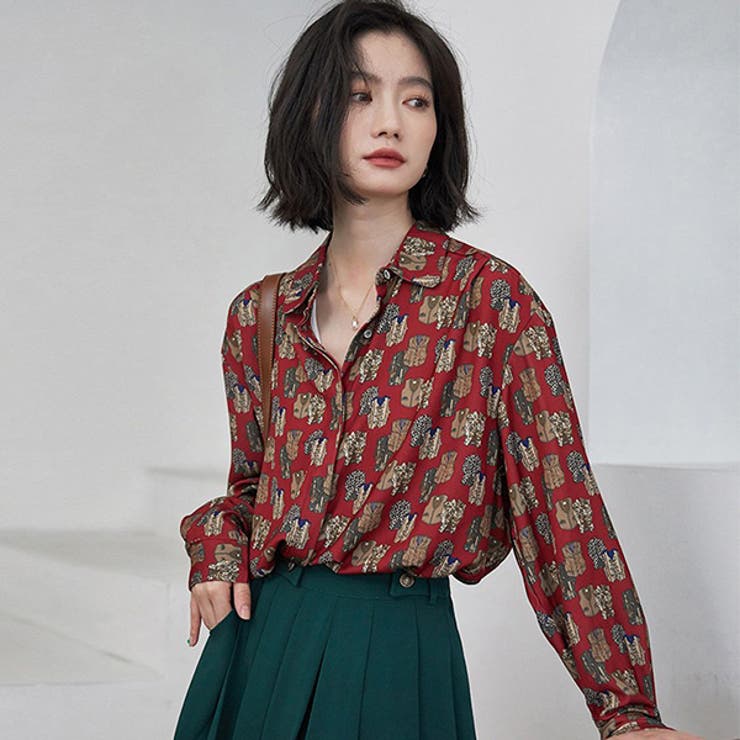 柄シャツ アート 長袖シャツ[品番：DCTW0004355]｜Decorative  （デコラティブ）のレディースファッション通販｜SHOPLIST（ショップリスト）