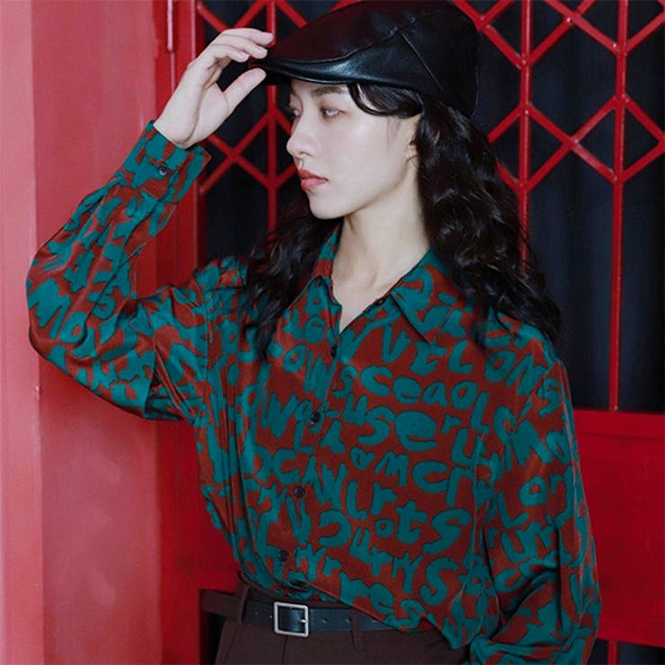 柄シャツ 長袖シャツ ロゴ[品番：DCTW0004357]｜Decorative