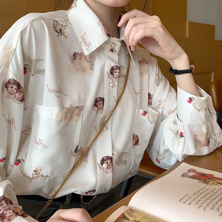 柄シャツ 天使 エンジェル[品番：DCTW0004412]｜Decorative