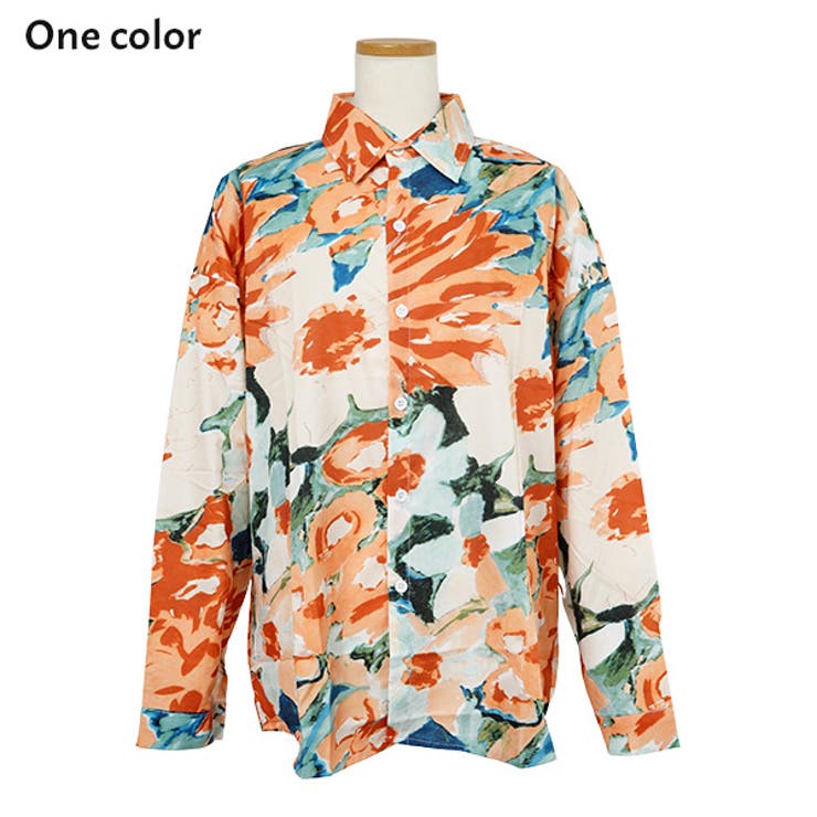 【有名人芸能人】 柄シャツ オレンジ[品番：DCTW0004454]｜Decorative 花柄 90（85～94cm）