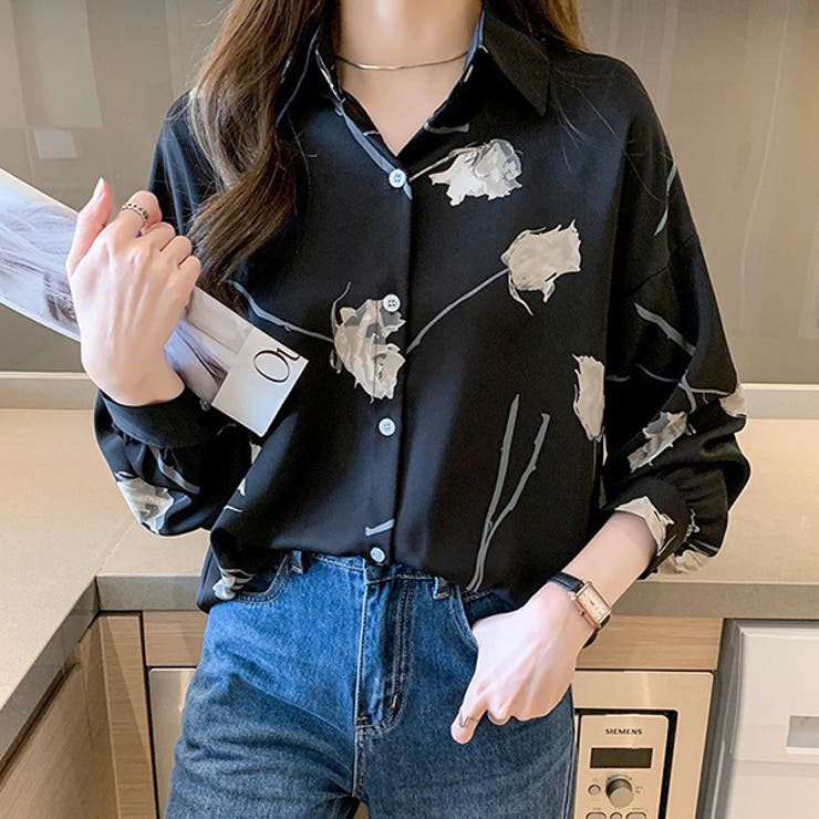 柄シャツ 花柄 バラ[品番：DCTW0004457]｜Decorative