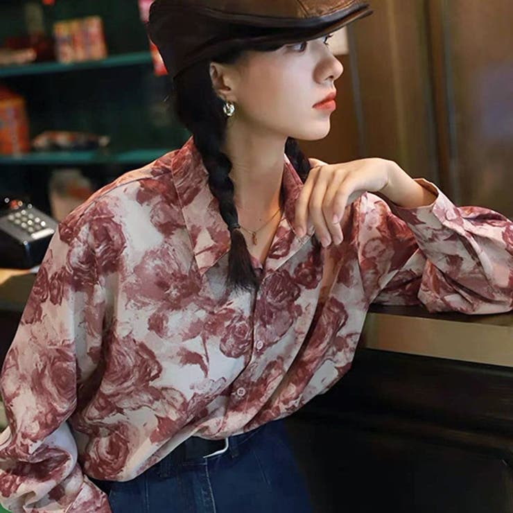 柄シャツ 薔薇 バラ[品番：DCTW0004471]｜Decorative （デコラティブ