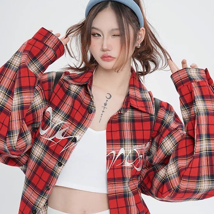 柄シャツ チェック柄 タータンチェック[品番：DCTW0004510