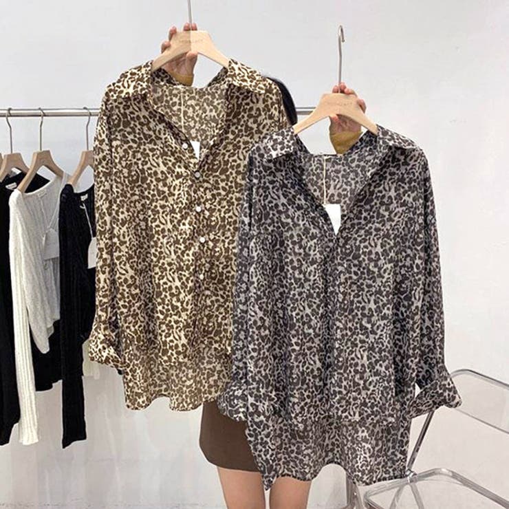 柄シャツ ヒョウ柄 レオパード柄[品番：DCTW0004512