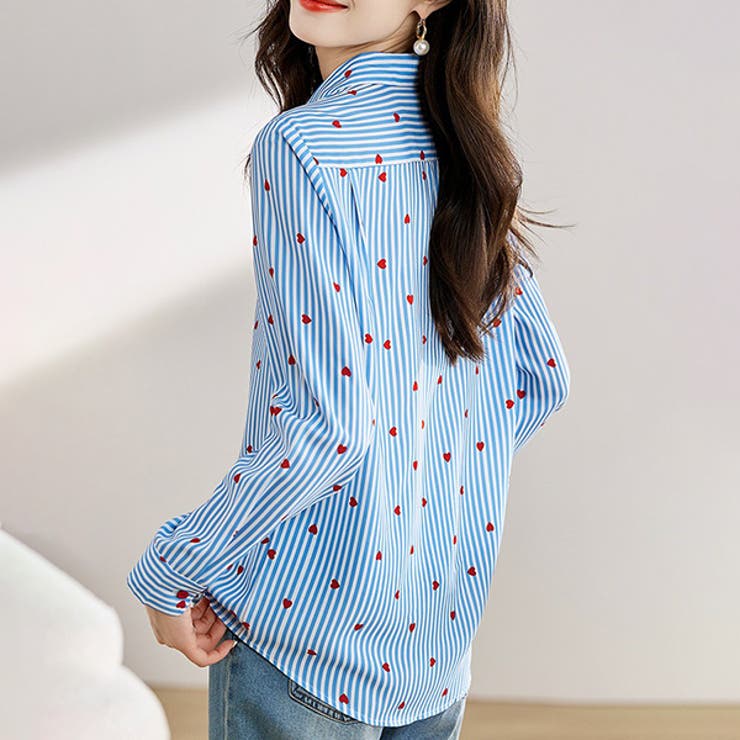 柄シャツ ハート ハート柄[品番：DCTW0004518]｜Decorative