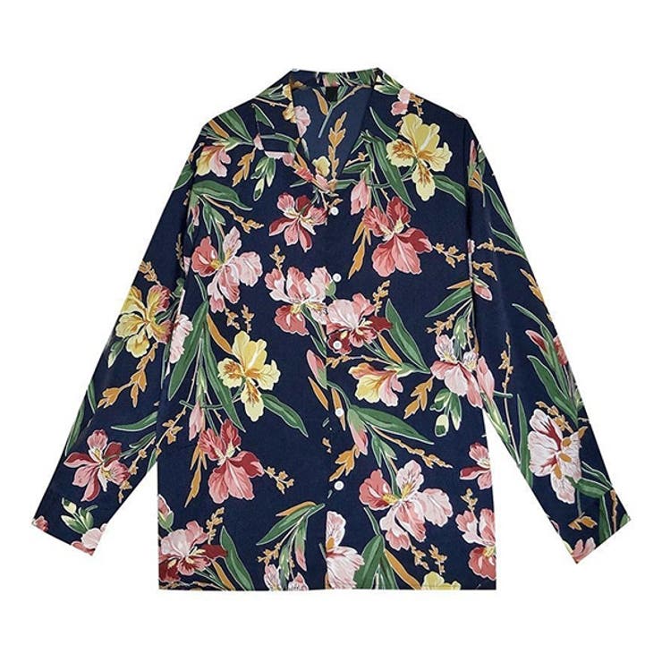 柄シャツ 花柄 ネイビー[品番：DCTW0004526]｜Decorative