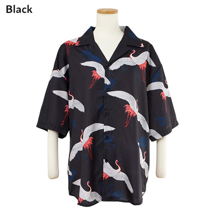 柄シャツ ツル 鶴柄 | Decorative  | 詳細画像14 