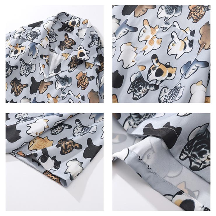 柄シャツ 猫柄 キャット柄 | Decorative  | 詳細画像2 