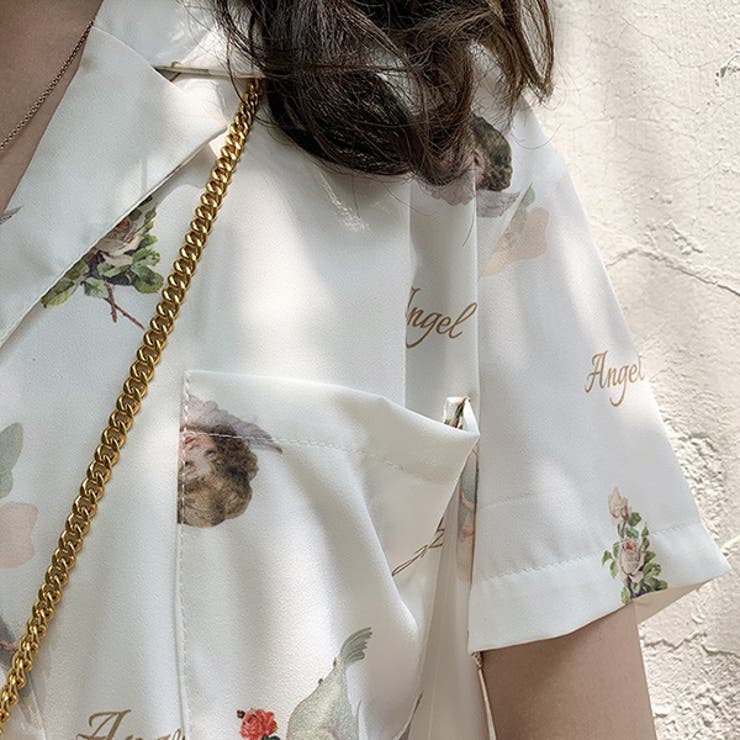 日本初の 柄シャツ 天使 双子[品番：DCTW0004529]｜Decorative トップス
