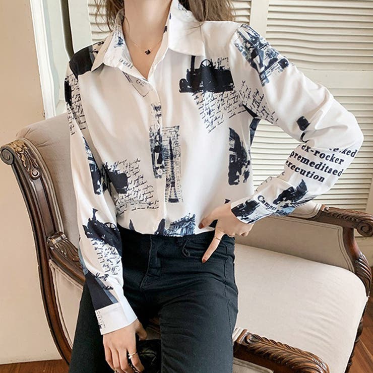 柄シャツ 英字柄 メッセージプリント | Decorative  | 詳細画像2 