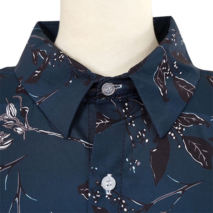 柄シャツ リーフ柄 ネイビー | Decorative  | 詳細画像7 