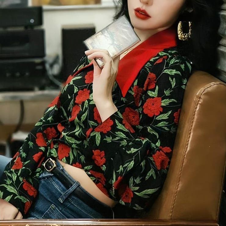 柄シャツ 花柄 ローズ柄 | Decorative  | 詳細画像2 