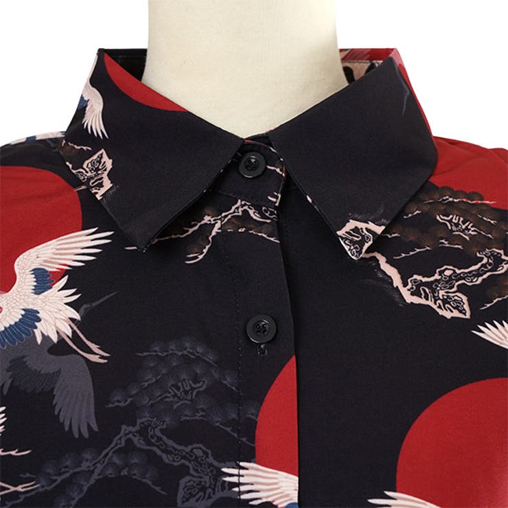 柄シャツ 鶴柄 つる柄 | Decorative  | 詳細画像6 