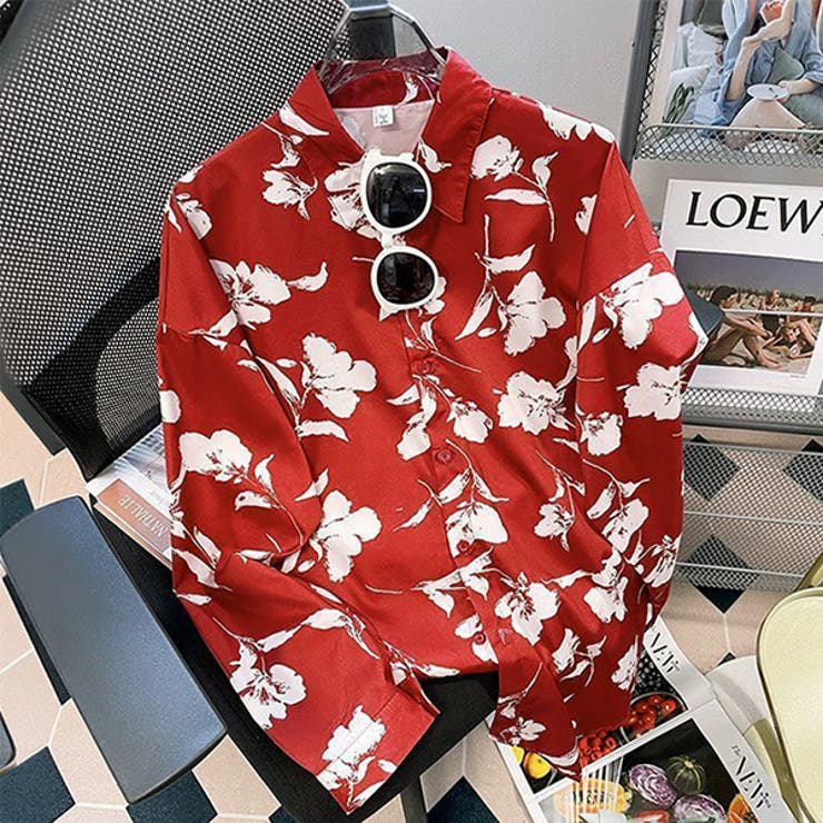 柄シャツ 花柄 レッド | Decorative  | 詳細画像1 