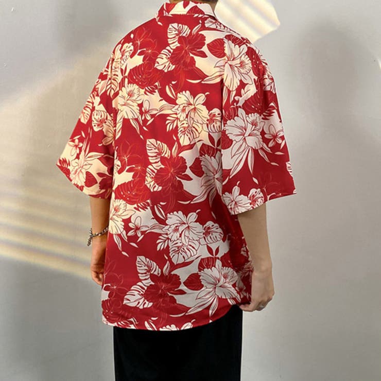 柄シャツ ハイビスカス柄 オープンカラー | Decorative  | 詳細画像5 