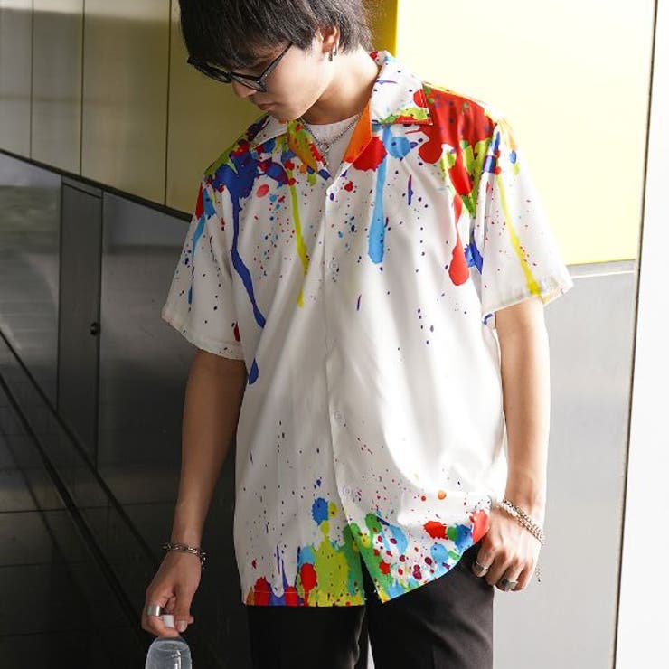 柄シャツ カラフル インク[品番：DCTW0003173]｜Decorative