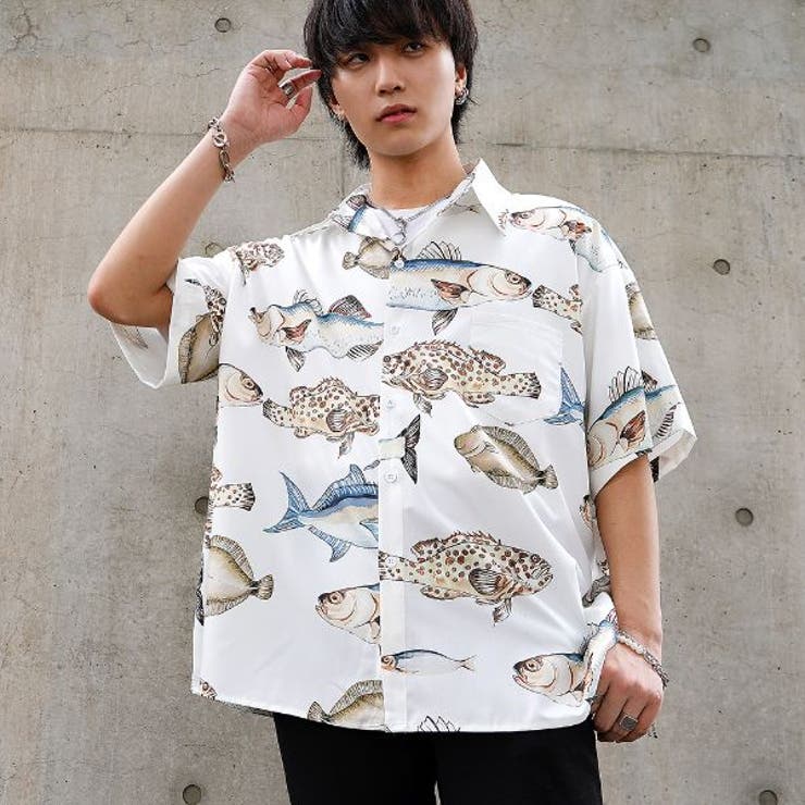 柄シャツ フィッシュ柄 魚柄[品番：DCTW0003176]｜Decorative