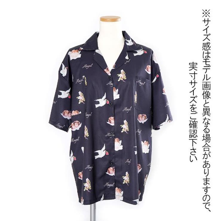 柄シャツ 天使 エンジェル柄[品番：DCTW0003211]｜Decorative