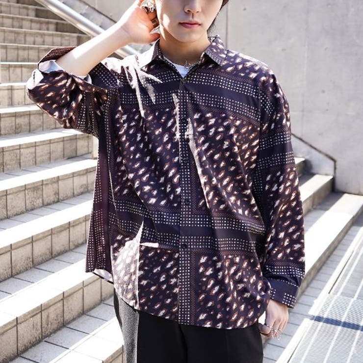 柄シャツ レオパード柄 チョコレート[品番：DCTW0003323]｜Decorative
