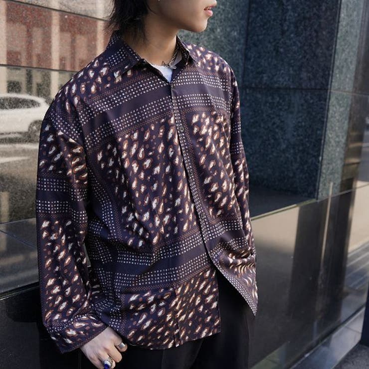 柄シャツ レオパード柄 チョコレート[品番：DCTW0003323]｜Decorative