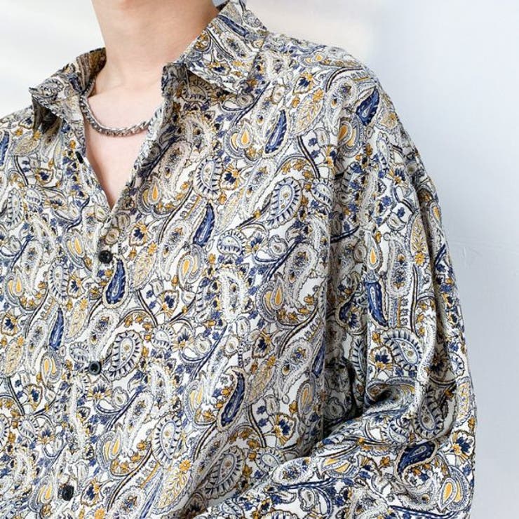 柄シャツ ペイズリー柄 エスニック[品番：DCTW0003393