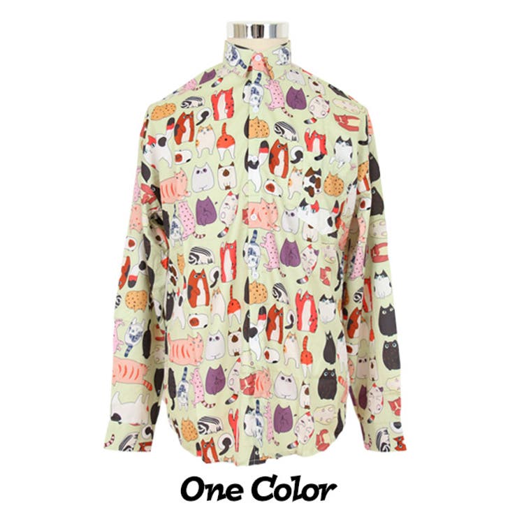 柄シャツ ネコ柄 長袖[品番：DCTW0003708]｜Decorative  （デコラティブ）のレディースファッション通販｜SHOPLIST（ショップリスト）