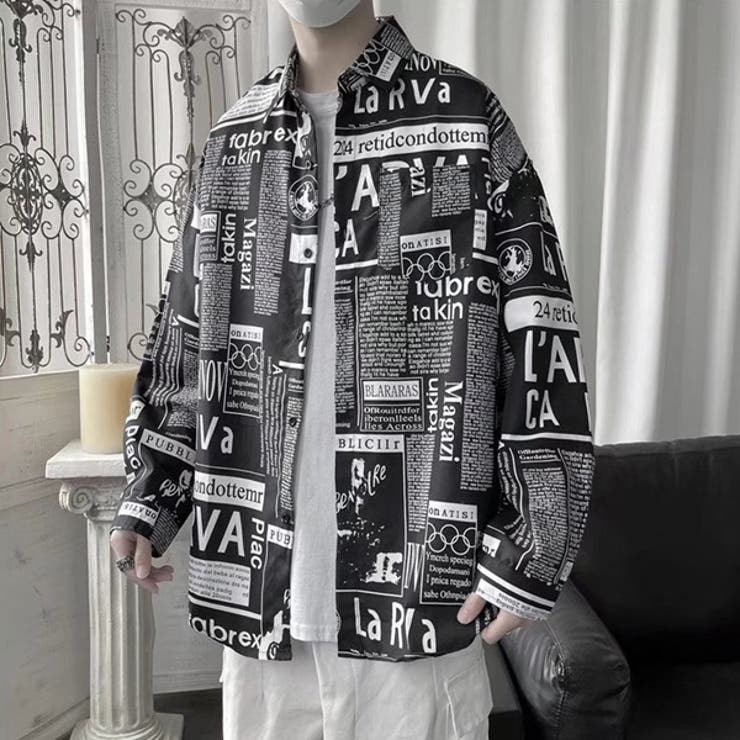 柄シャツ テキストデザイン 長袖 | Decorative  | 詳細画像2 