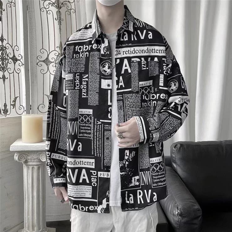 柄シャツ テキストデザイン 長袖 | Decorative  | 詳細画像6 