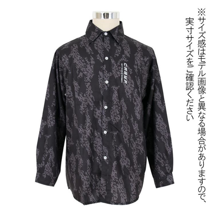 柄シャツ ノイズ グラフィックプリント