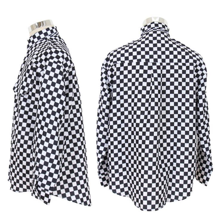 柄シャツ チェッカー柄 ブロックチェック柄[品番:DCTW0003673 柄シャツ チェッカー柄 ブロックチェック柄[品番:DCTW0003673