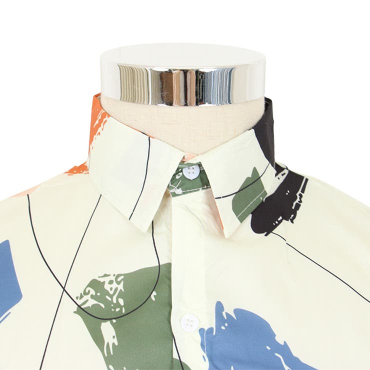 柄シャツ レトロカラー ペイント[品番：DCTW0003731]｜Decorative