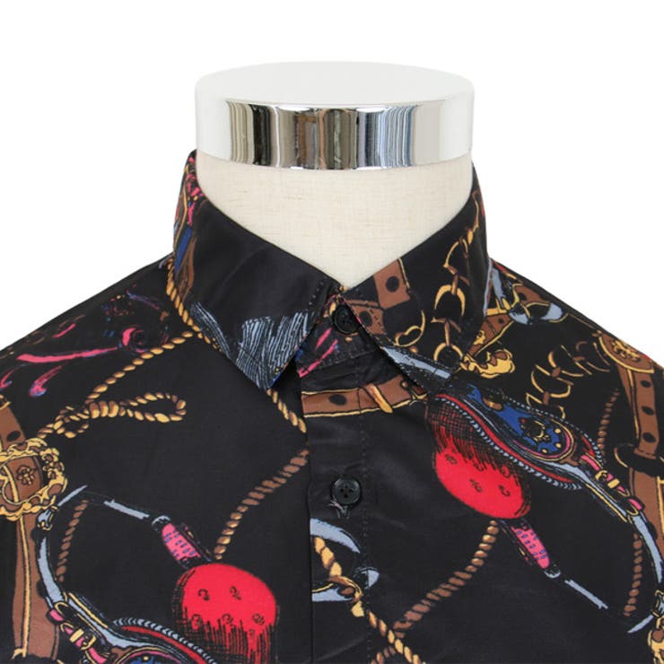 d.i.aチェーン柄 長袖シャツ サテンチェーン柄シャツ | HOS NOW