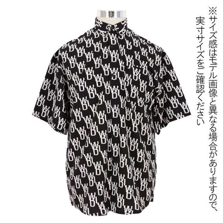 柄シャツ ロゴ柄 総柄