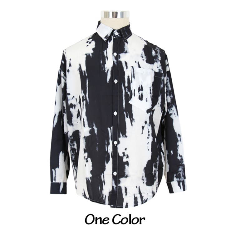 柄シャツ モノトーン タイダイ柄[品番：DCTW0003917]｜Decorative