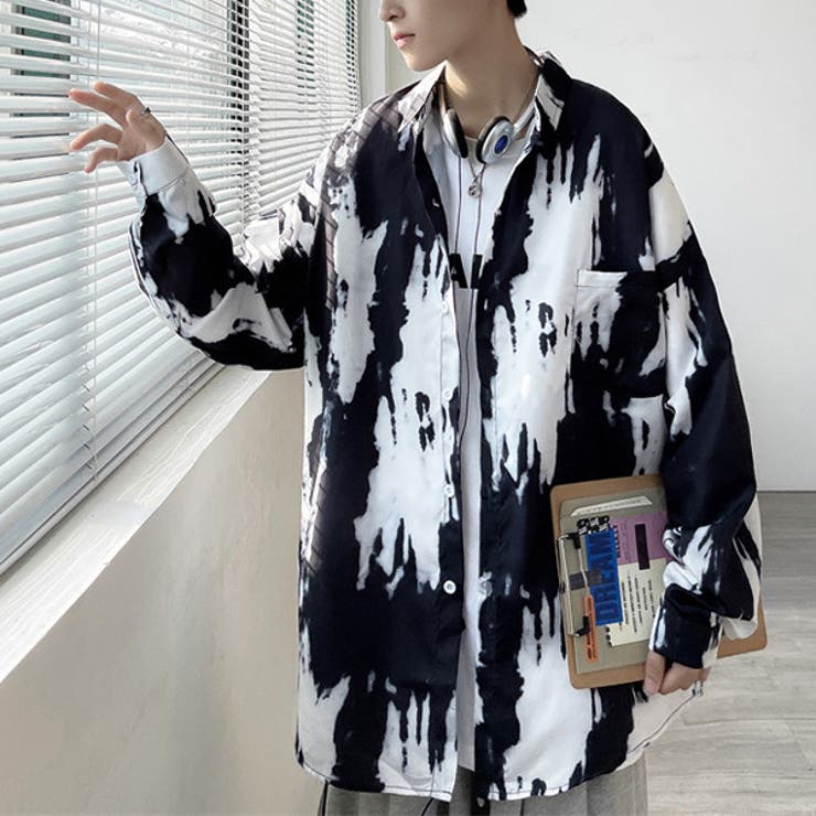 柄シャツ モノトーン タイダイ柄[品番：DCTW0003917]｜Decorative