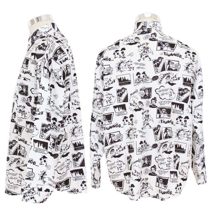 柄シャツ アメコミ風 コミック柄[品番：DCTW0003911