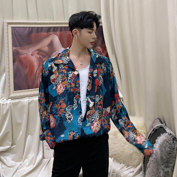 柄シャツ ヴィンテージ アート[品番：DCTW0003959]｜Decorative