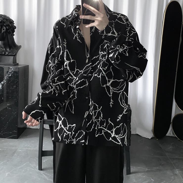 最も信頼できる 柄シャツ サテンシャツ[品番：DCTW0004067 モノトーンアート トップス
