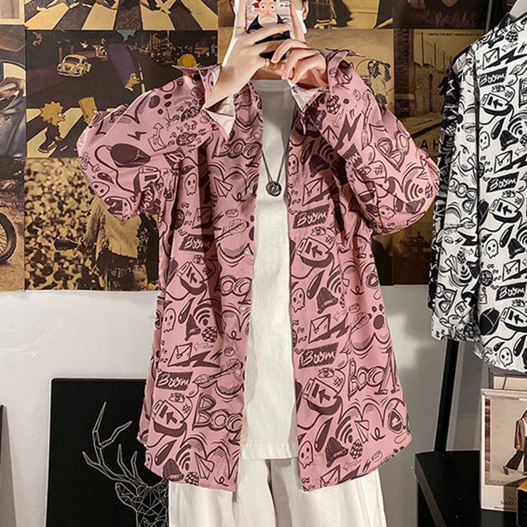 柄シャツ グラフィティプリント 長袖シャツ | Decorative  | 詳細画像3 